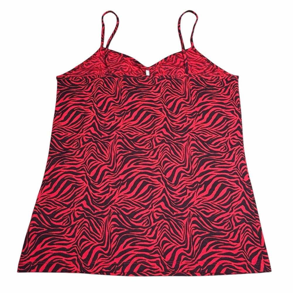 10/$25🦋 Vintage Y2K No Boundaries Red & Black Zebra Print Ribbed Camisole - XL - Picture 11 of 14